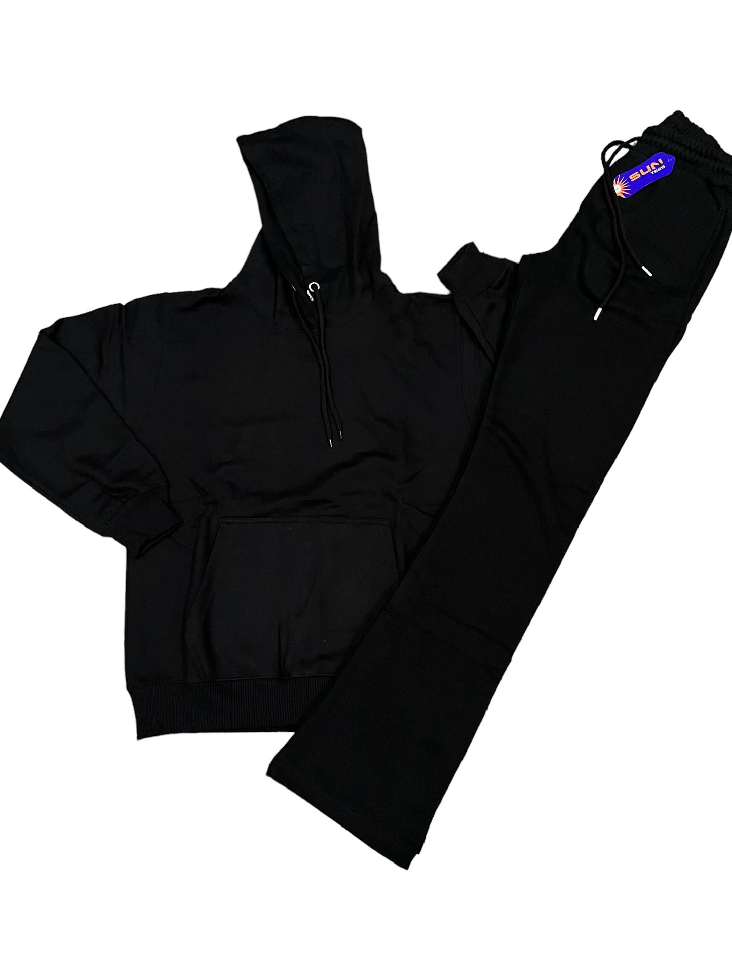 Flare Pants and Hoody Set Black