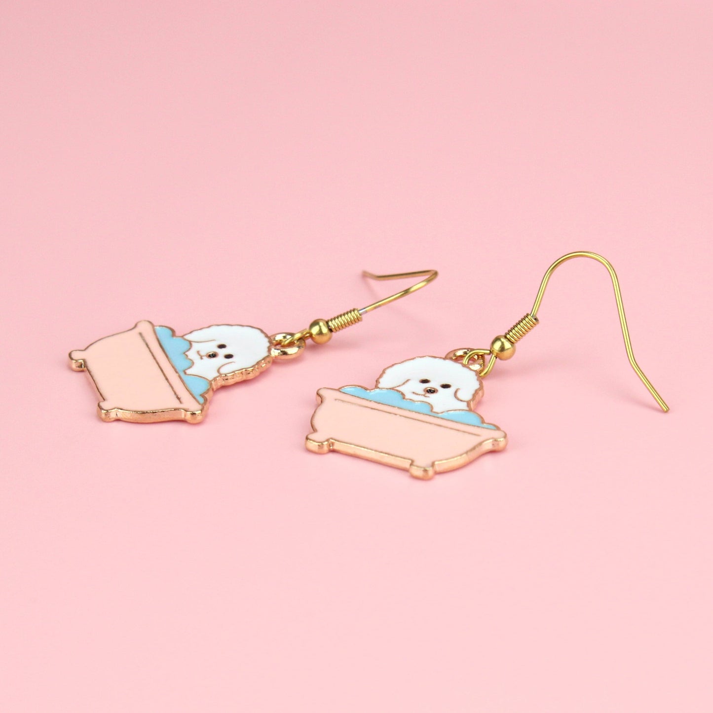 Rubba Dub Dub, Dog In The Tub Earrings (Gold Plated)
