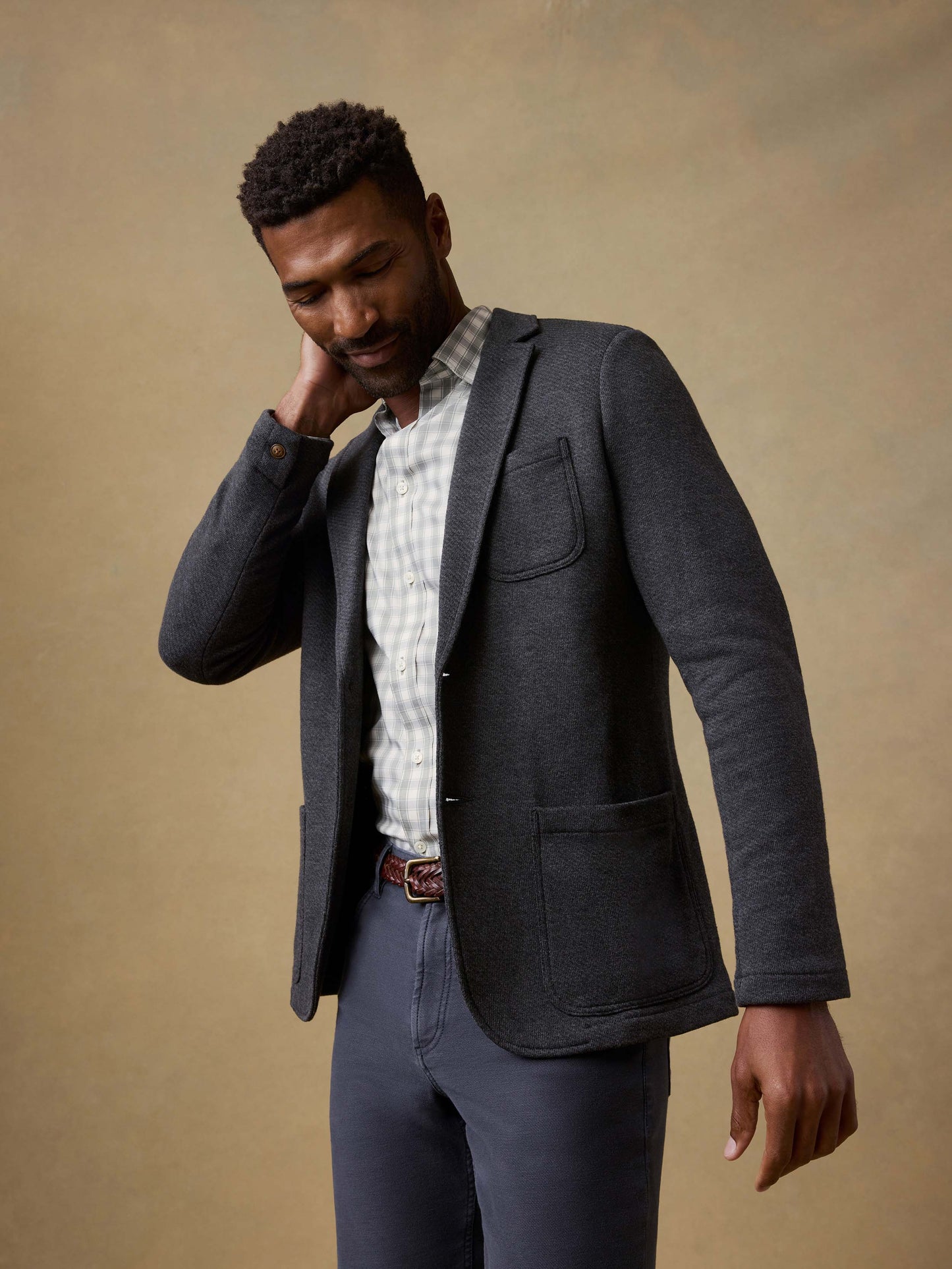 Inlet Knit Blazer (Short) - Black Sky Melange