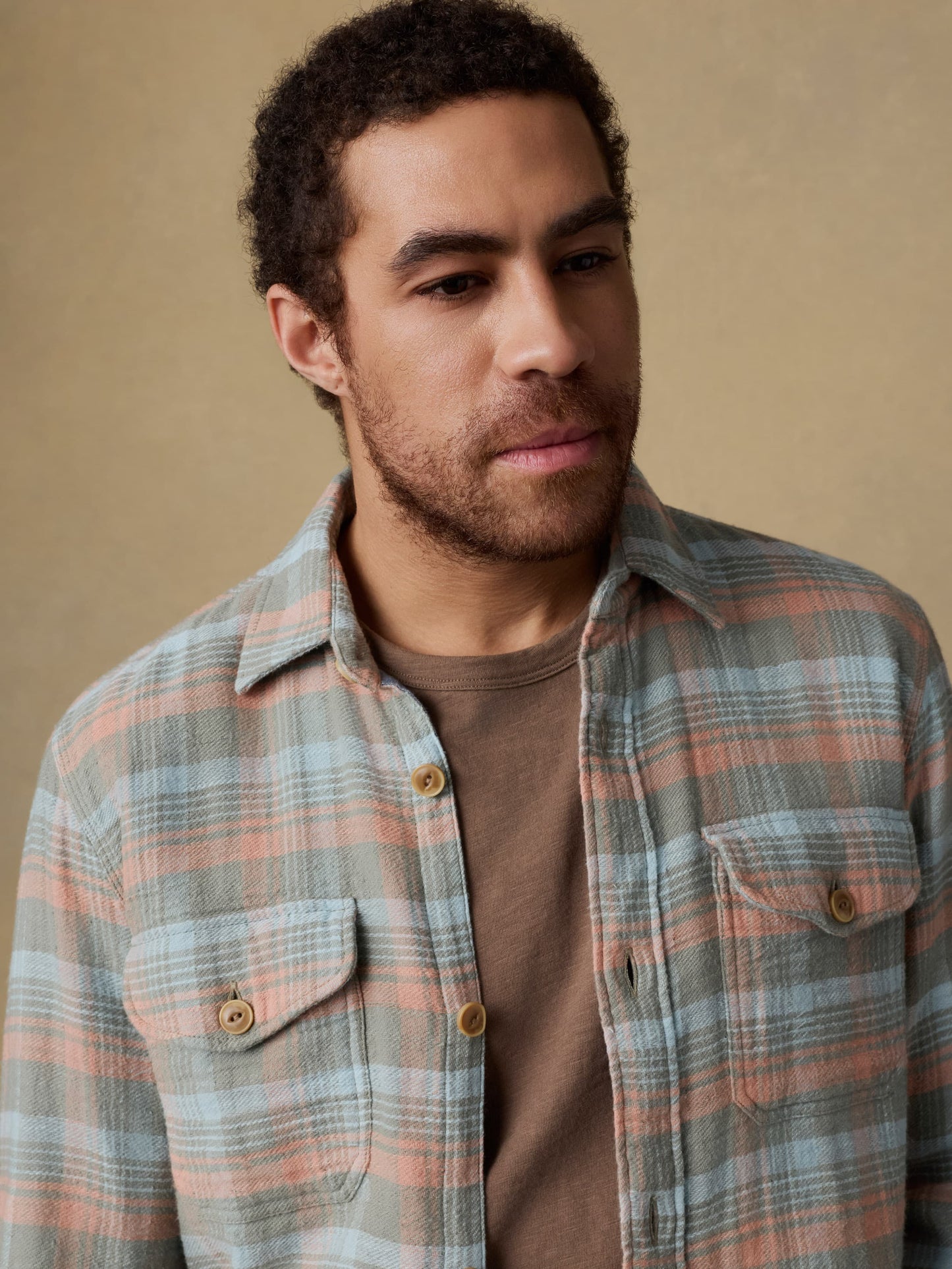 Belmar Workshirt - Olive Sunset Plaid
