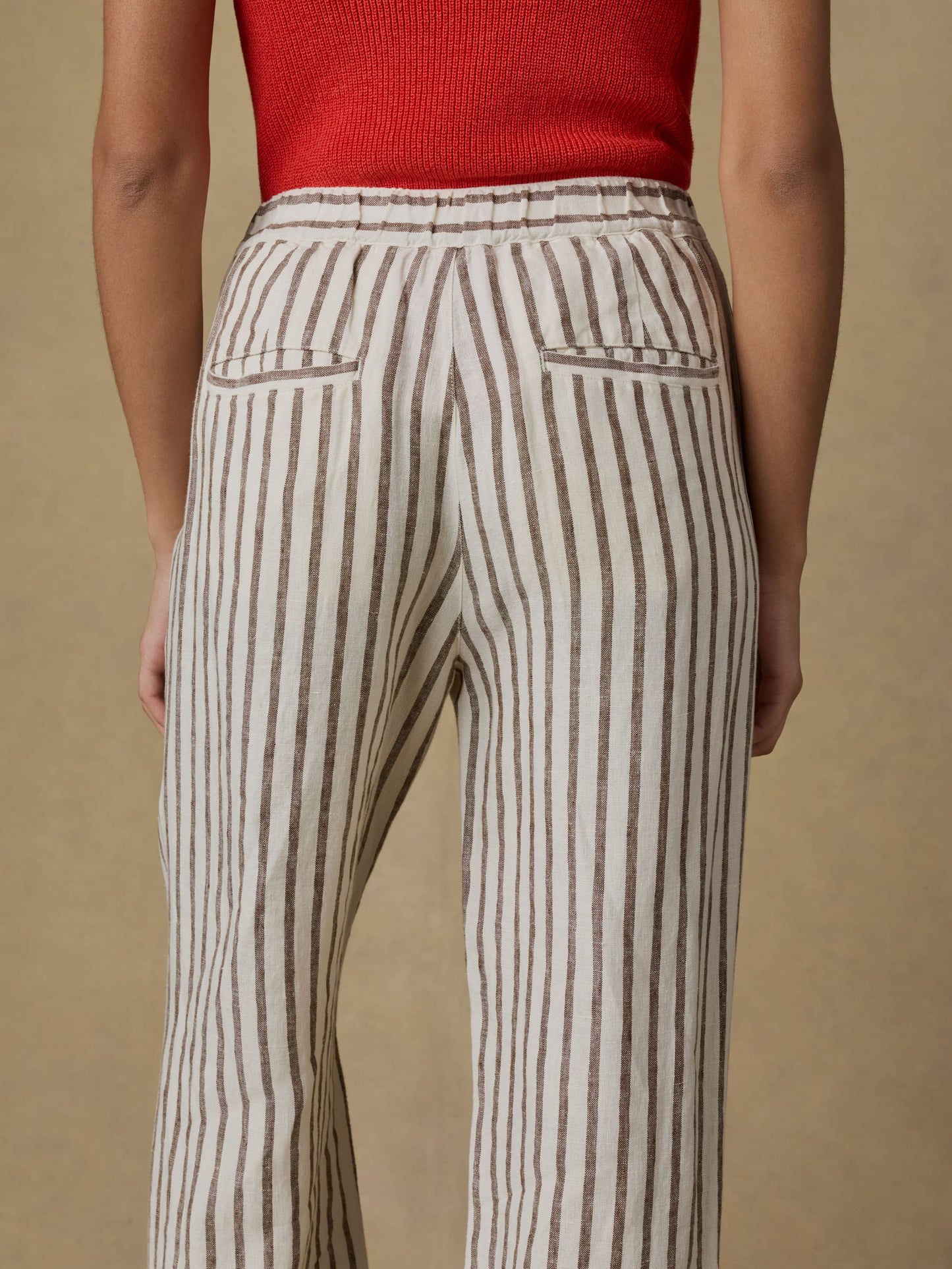 Sun Strider Linen Pant - Cocoa Grove Stripe