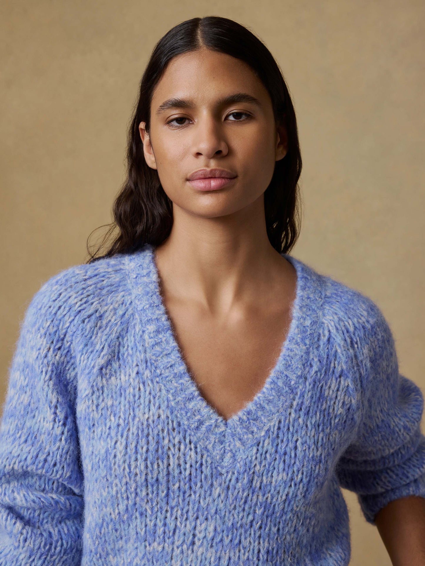 Apres Alpaca V-Neck Pullover - Saltwater Blue