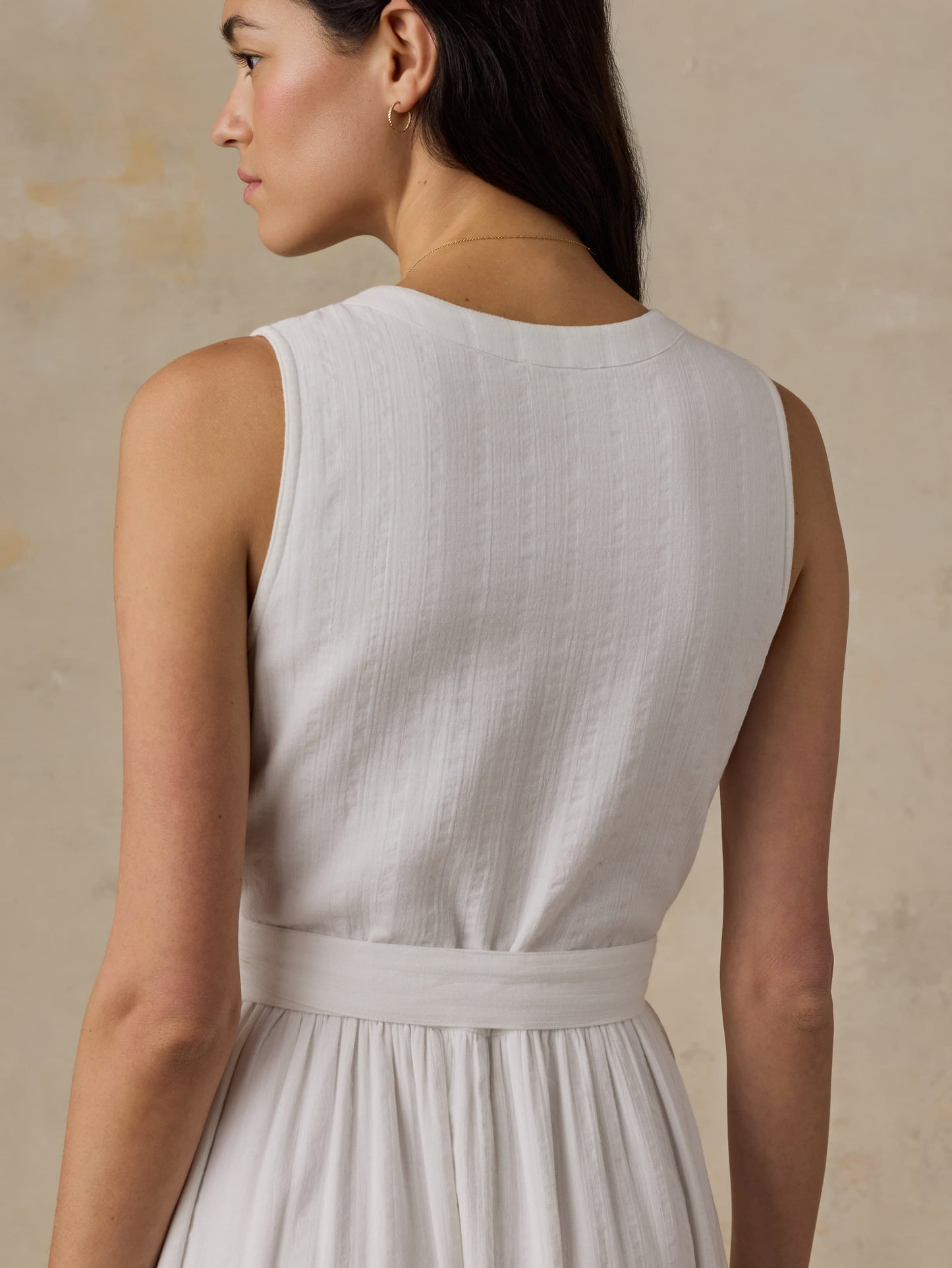 Dune Cotton Gauze Wrap Dress - White