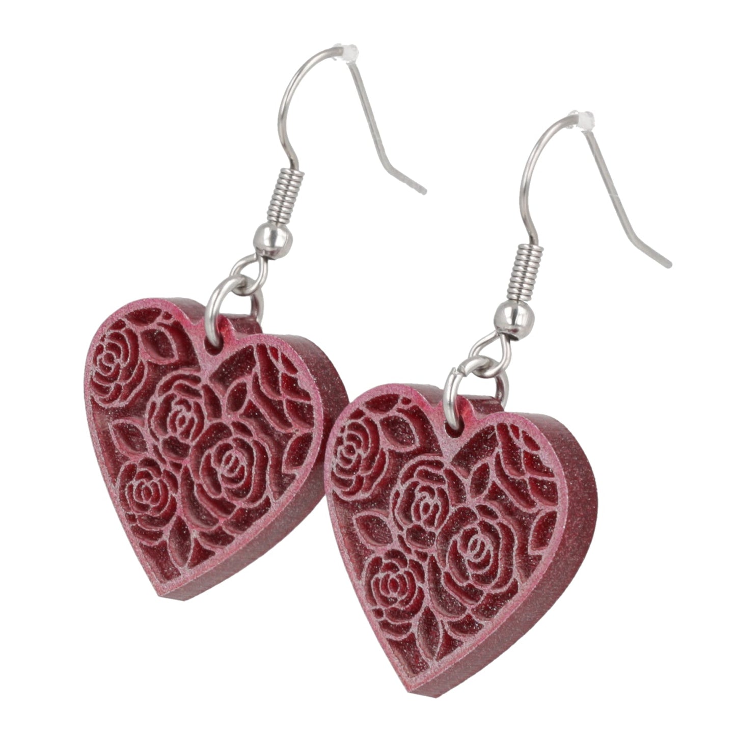 Rose Bouquet Heart Earrings