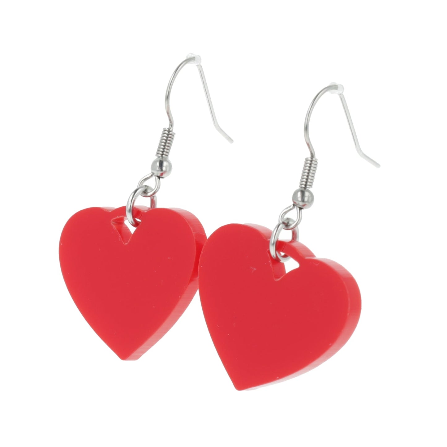 Red Heart Mini Drop Earrings