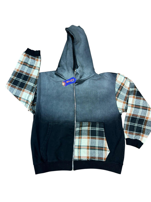Black Sun Dry Flannel Hoodie Size L