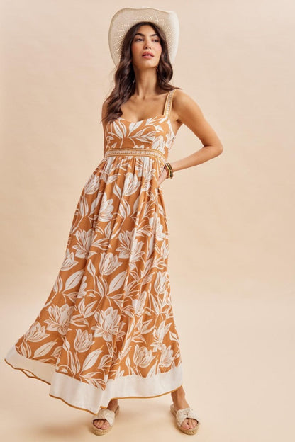 Amber Mixed Floral Sleeveless Maternity Maxi Dress