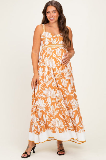 Amber Mixed Floral Sleeveless Maternity Maxi Dress
