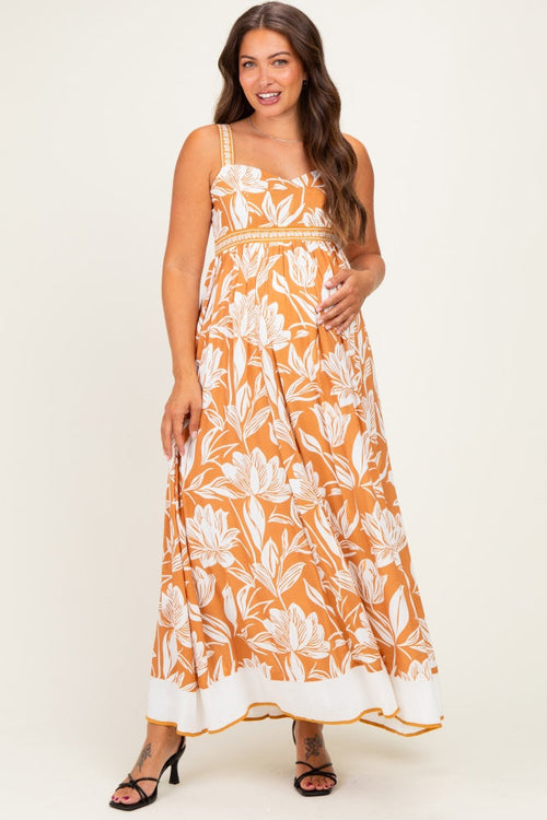 Amber Mixed Floral Sleeveless Maternity Maxi Dress
