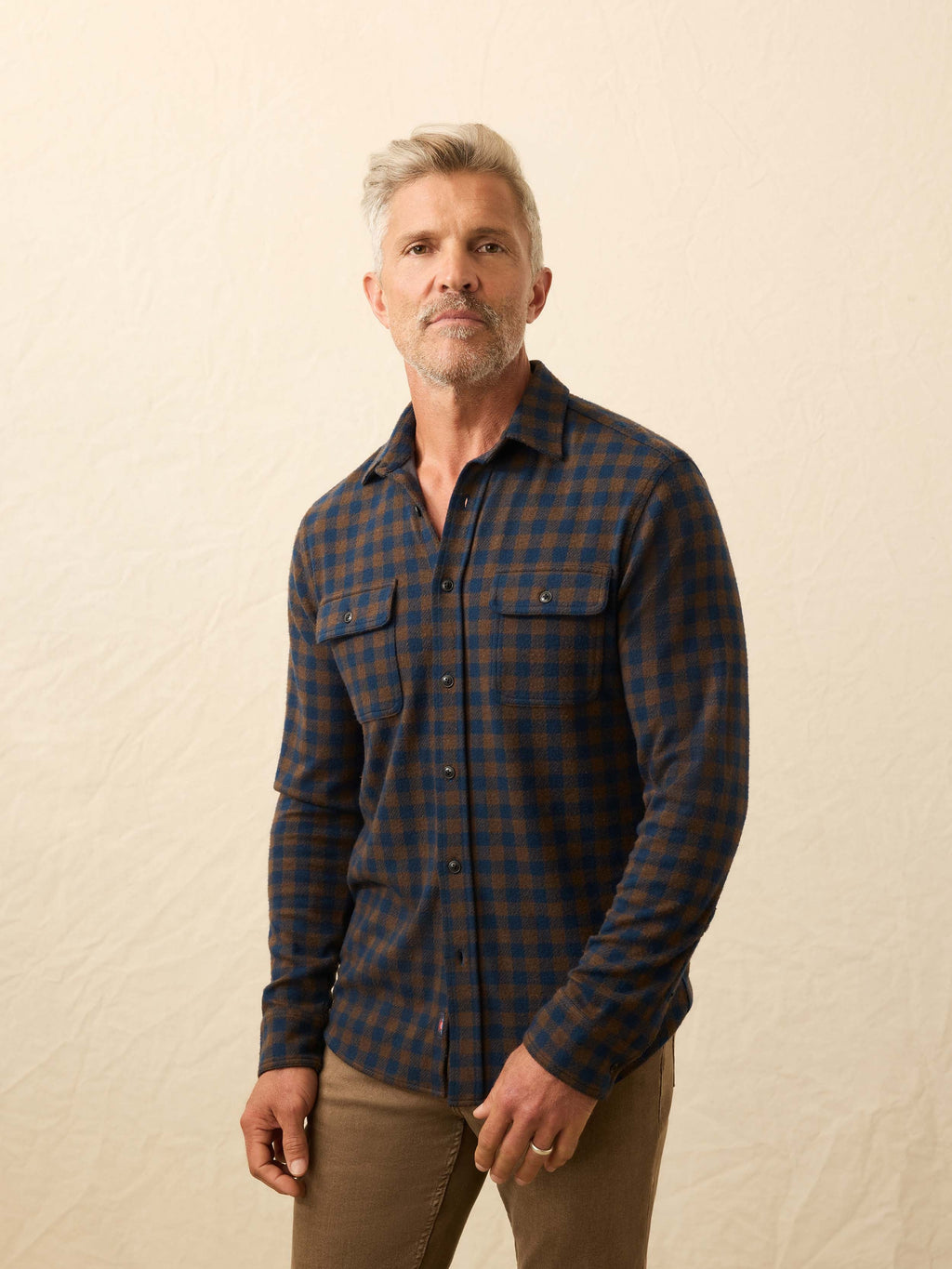 Legend™ Sweater Shirt - Navy Woodland Check