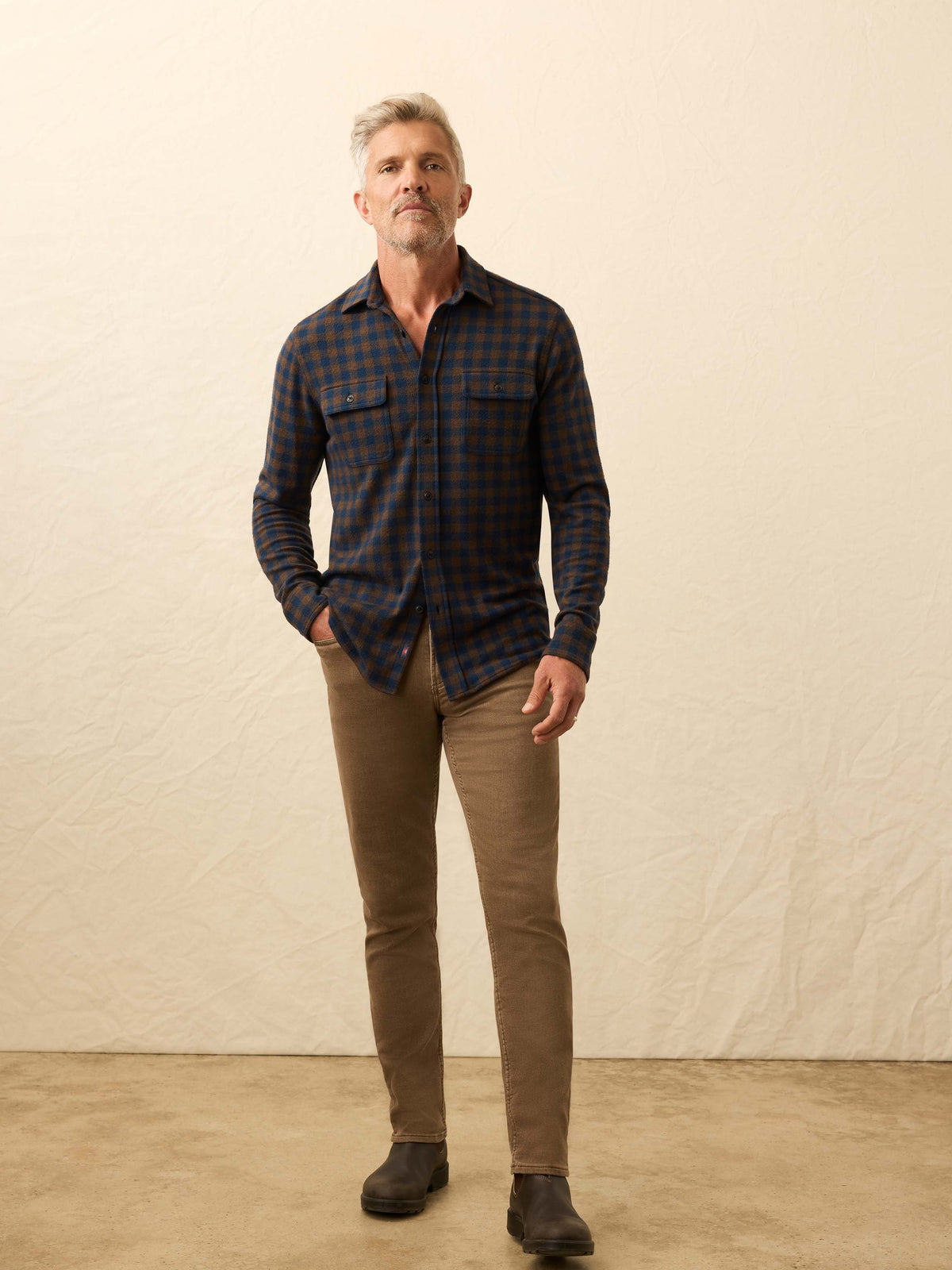 Legend™ Sweater Shirt - Navy Woodland Check