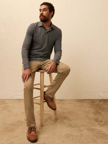 Long-Sleeve Movement™ Pique Polo - Dusty Iron Heather