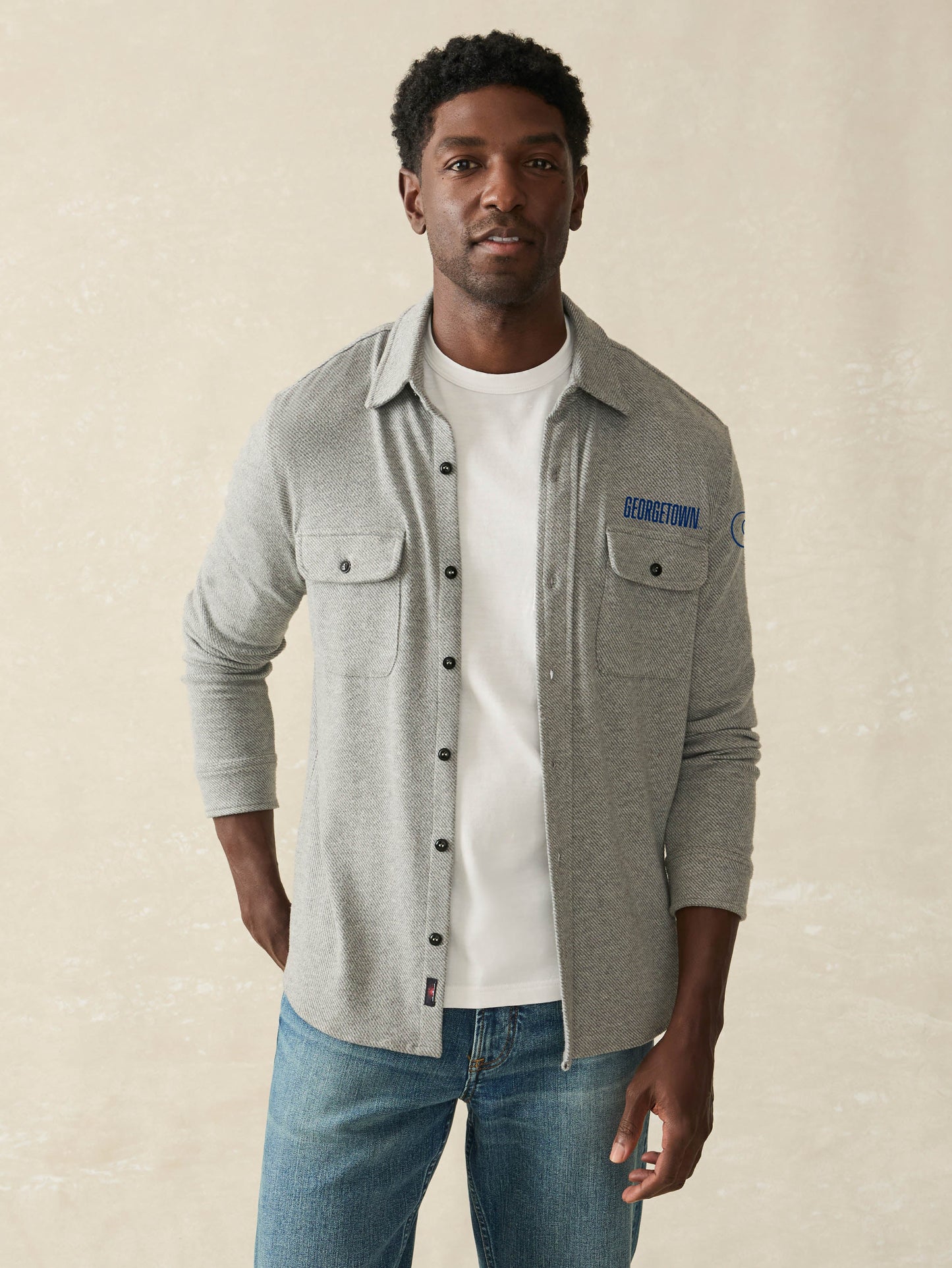 Georgetown Legend Sweater Shirt - Fossil Grey Twill