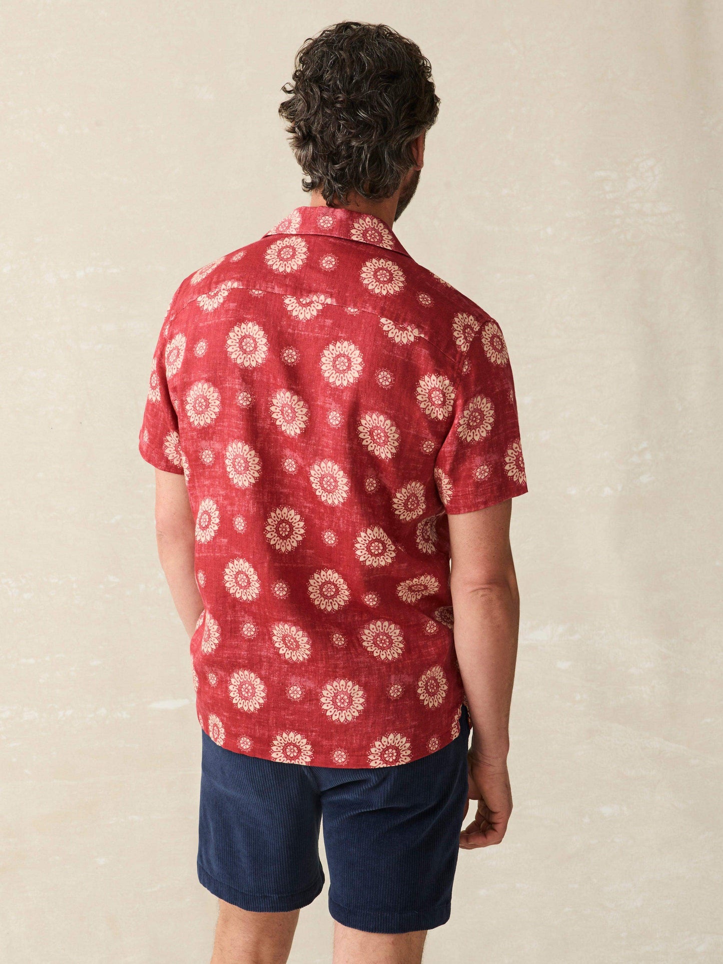 Short-Sleeve Hemp Blend Camp Shirt - Sun Blossom