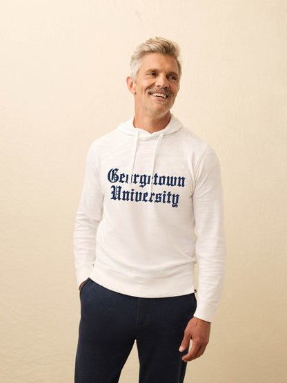 Georgetown Sunwashed Slub Hoodie - White