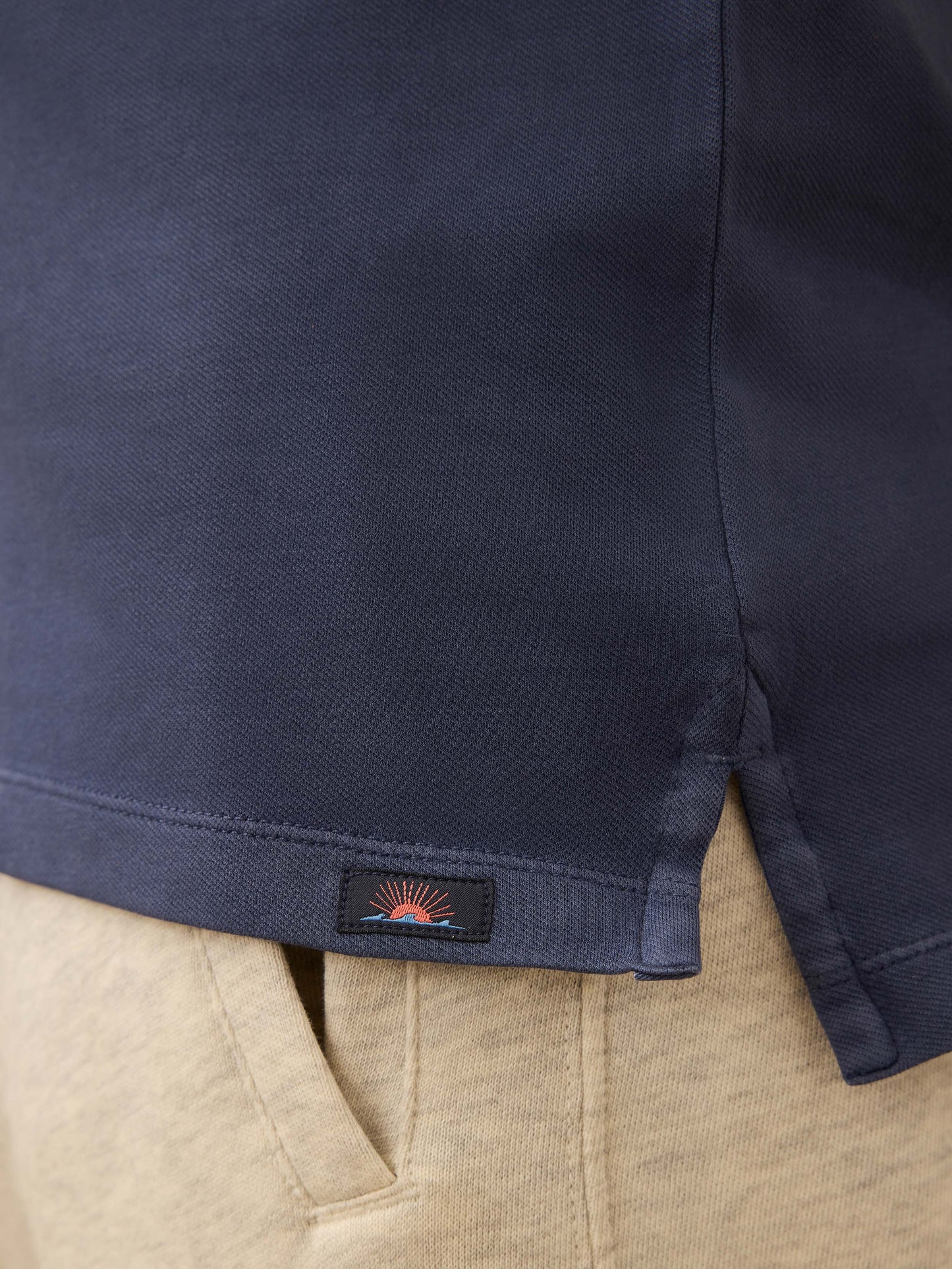 Long-Sleeve Twill Knit Polo - Blue Nights