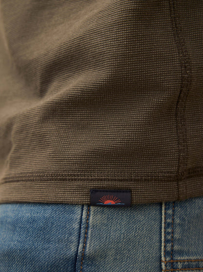 Long-Sleeve Waffle Henley - Night Rock