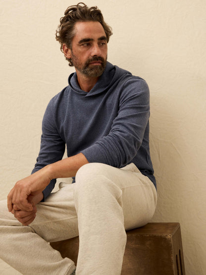 Aspen Lounge Cashmere Hoodie - Night Ocean Melange