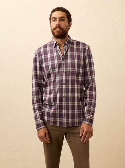 Coastline Knit Shirt - Burgundy Oak Plaid