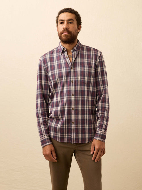 Coastline Knit Shirt - Burgundy Oak Plaid