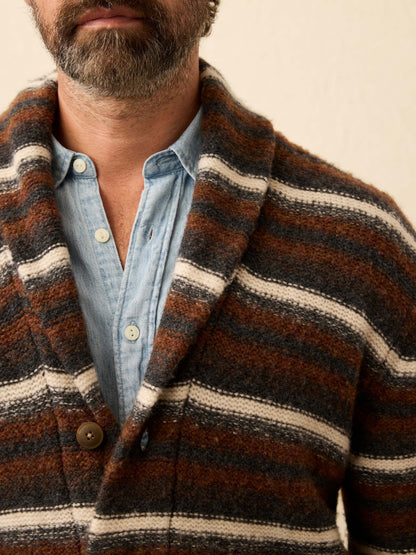 Striped Cardigan Sweater - Rocky Peak Stripe