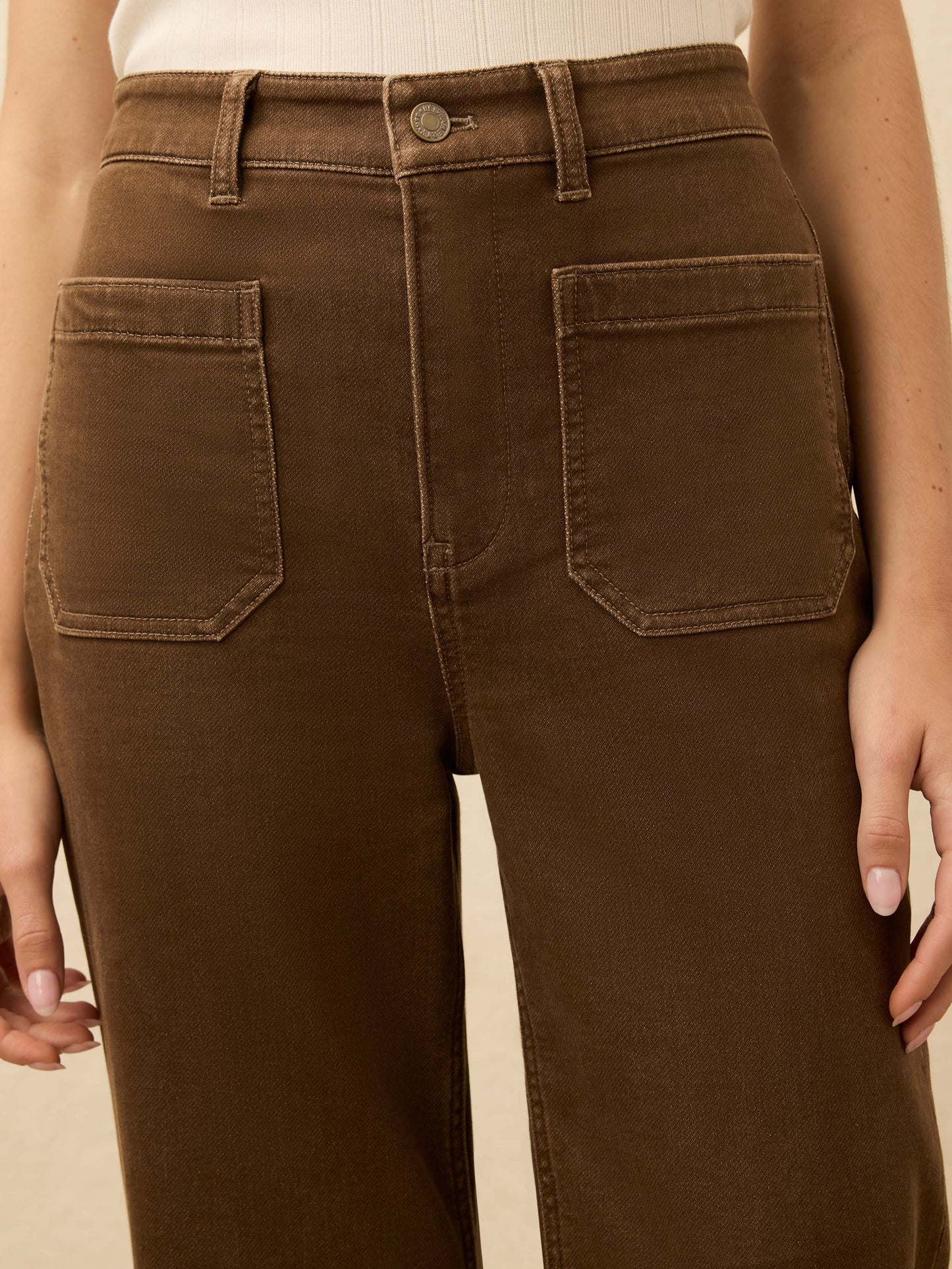 Stretch Terry Patch Pocket Pant - Walnut
