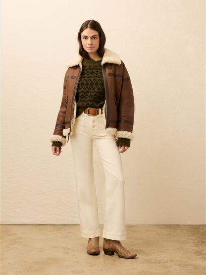 Sedona Shearling Flight Jacket - Brown