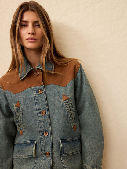 Ridge Back Denim Suede Jacket - Creekside Indigo Wash
