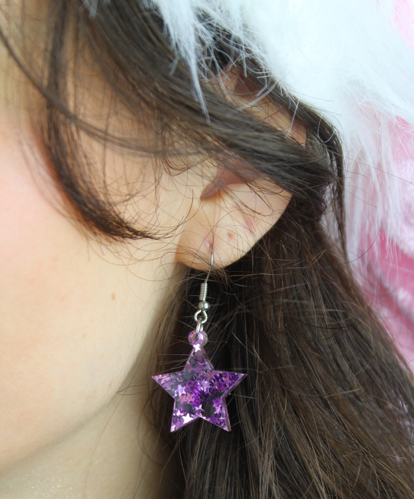 Purple Stellar Confetti Star Earrings