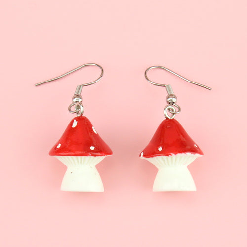 Red Toadstool Earrings