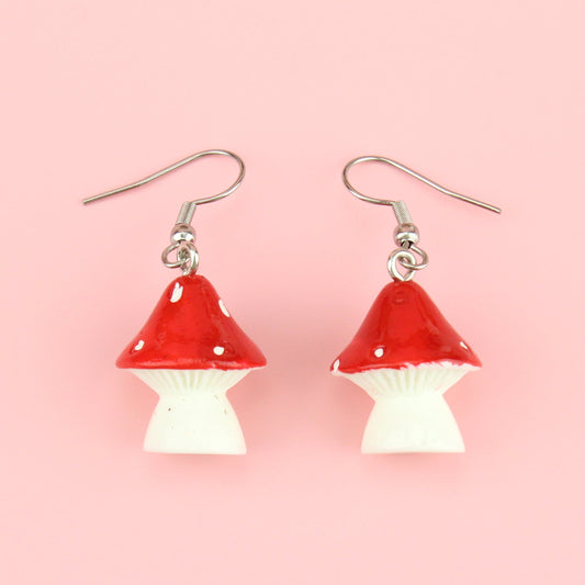 Red Toadstool Earrings