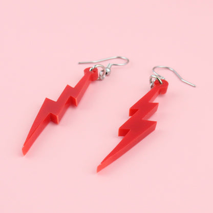 Red Lightning Bolt Earrings