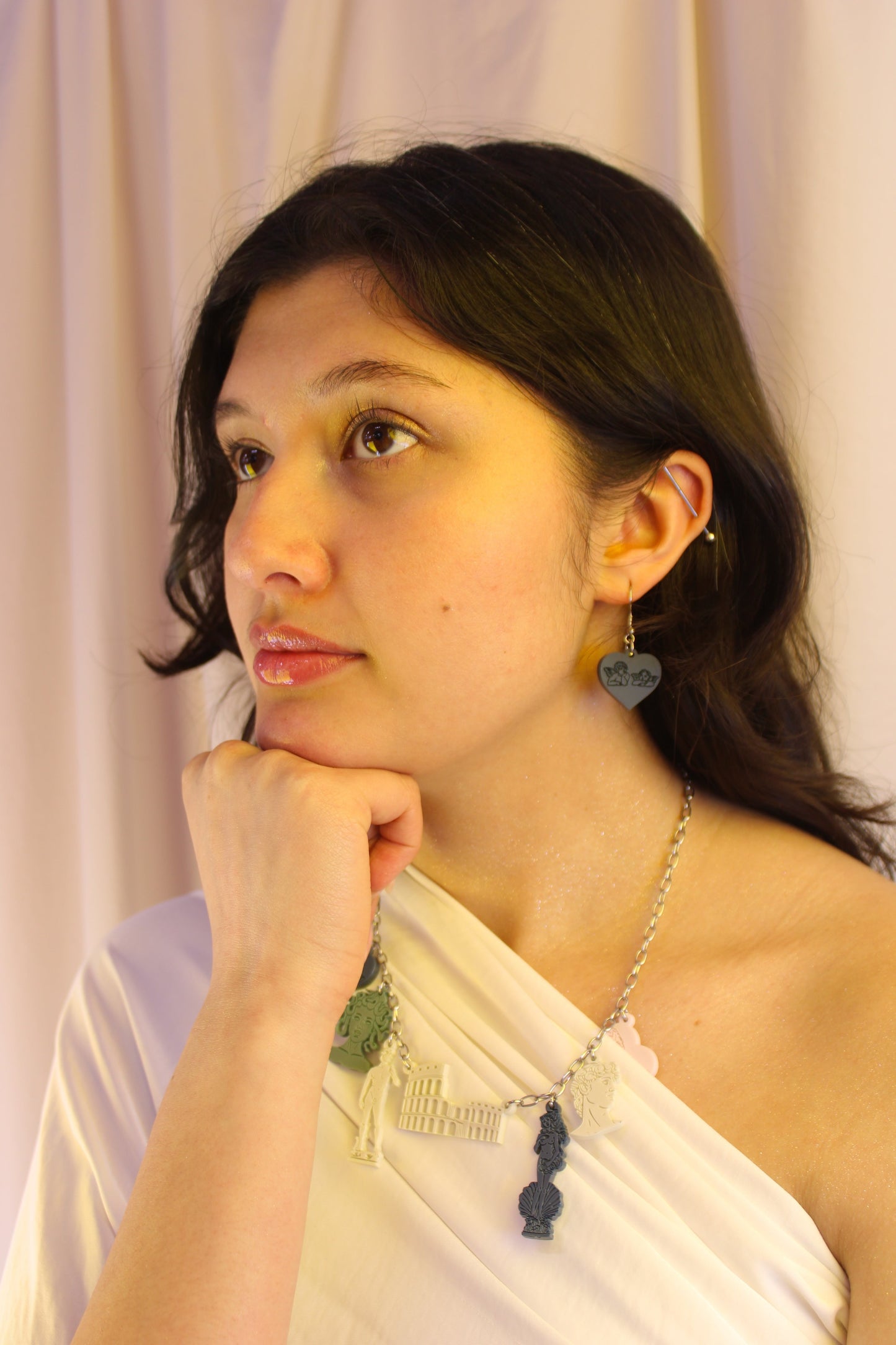Raphael's Angels Heart Earrings - Midnight Blue