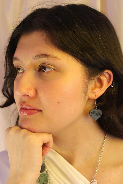 Raphael's Angels Heart Earrings - Midnight Blue