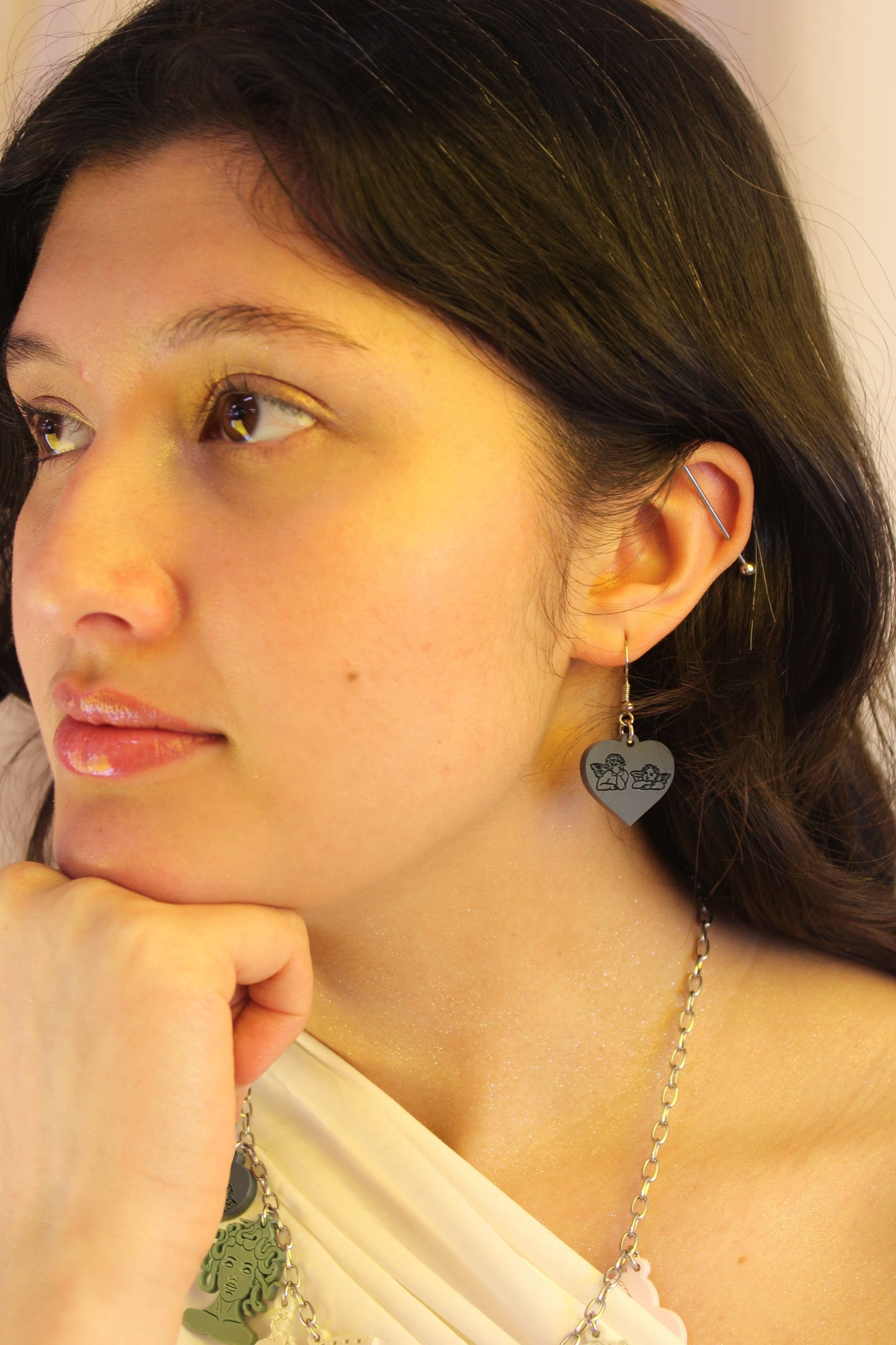 Raphael's Angels Heart Earrings - Midnight Blue