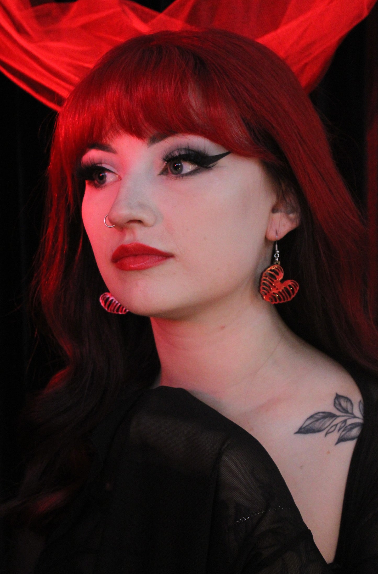Ribcage Heart Earrings