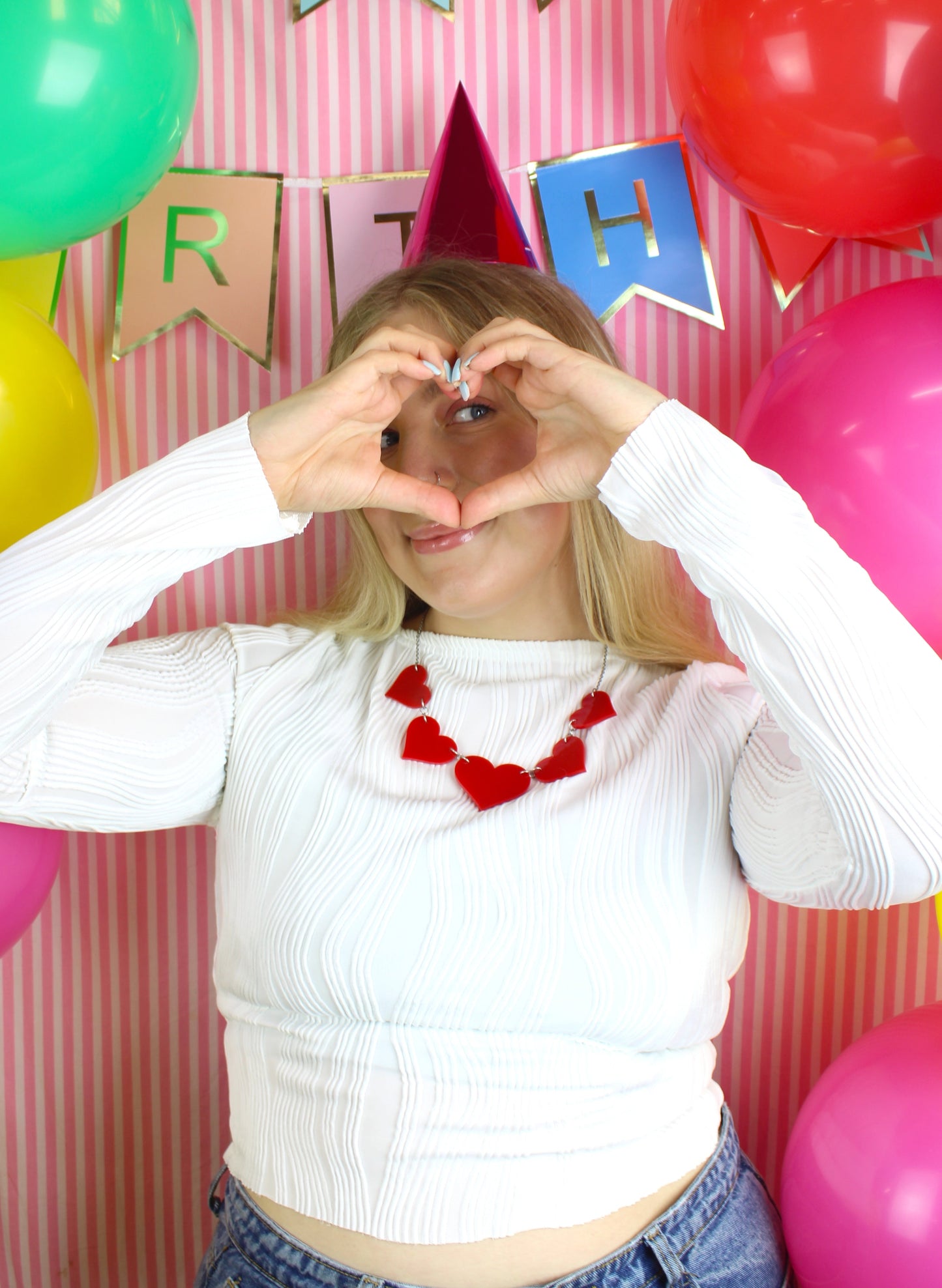 Red Heart Collar Necklace