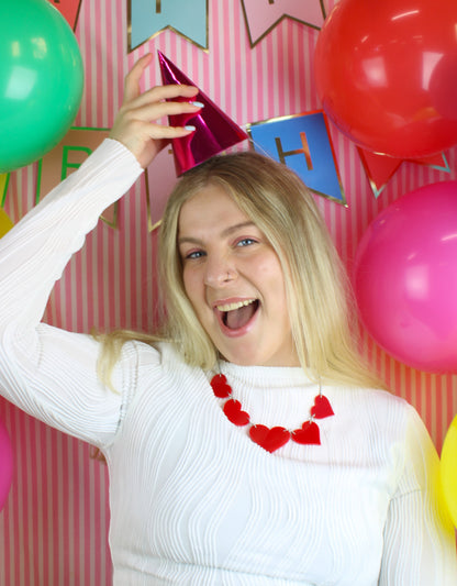 Red Heart Collar Necklace