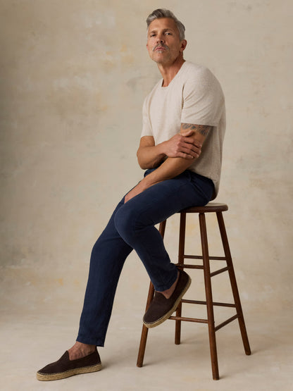 Linen Drawstring Pant - Island Navy