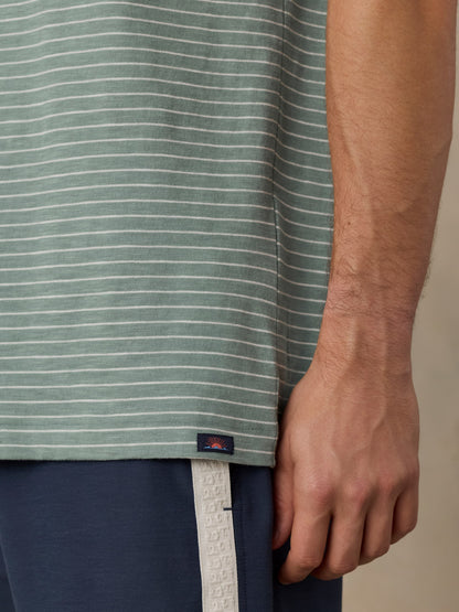 Sunwashed Regenerative Tee - Verona Green Stripe