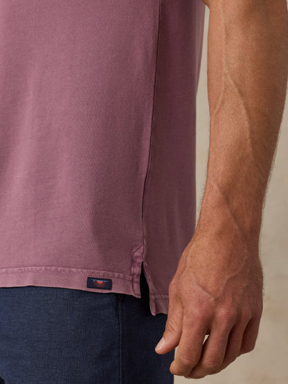 Short-Sleeve Sunwashed Pique Polo - Lilac Twilight