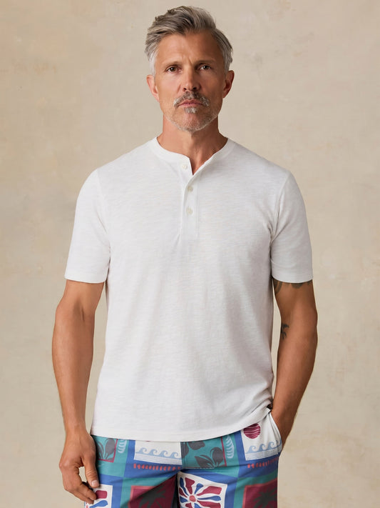 Short-Sleeve Breeze Henley - White