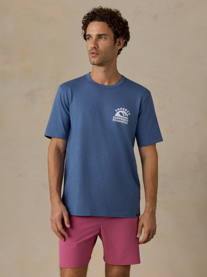 Faherty x Surfrider Sunwashed Regenerative Tee - Blue Horizon