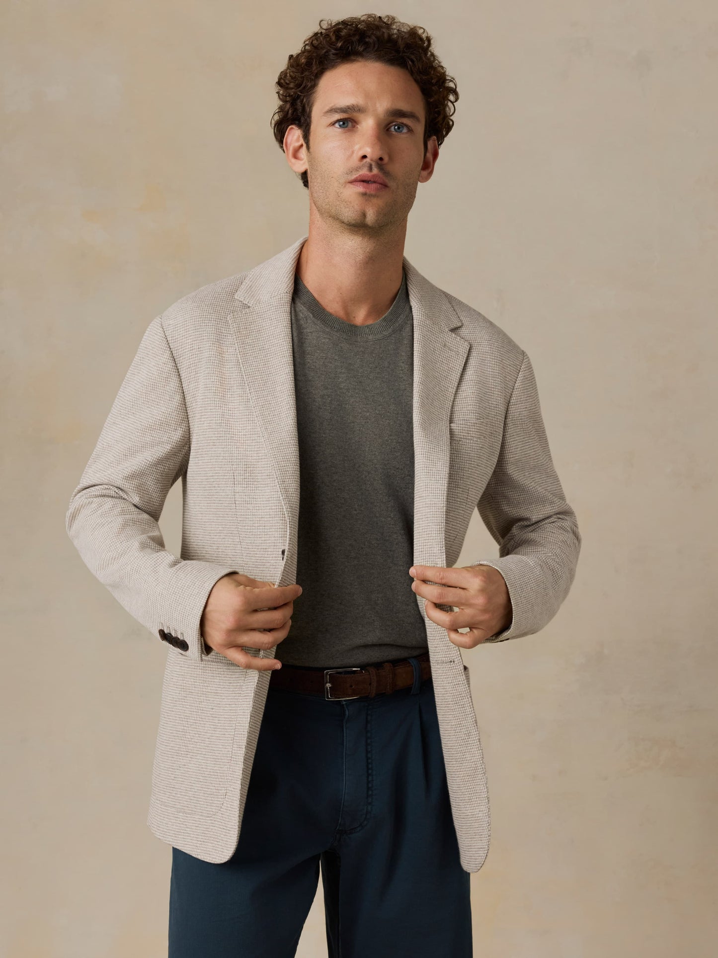 Reserve Knit Blazer - Sand Shell Melange