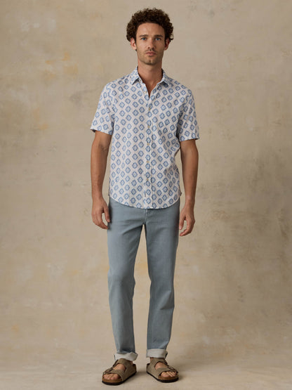 Short-Sleeve Breeze Shirt - Crystal Cascade Diamond