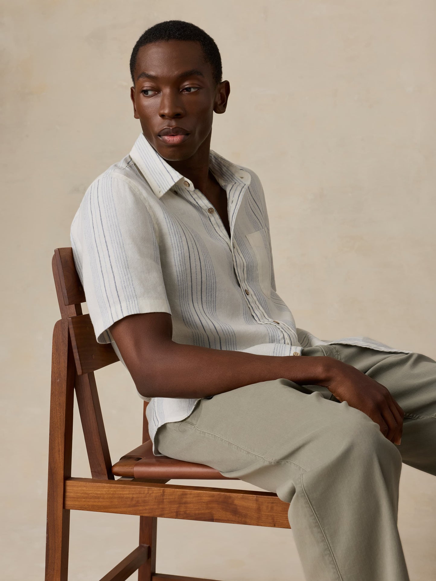 Short-Sleeve Breeze Shirt - River Shore Stripe