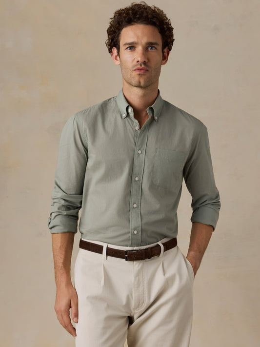 Long-Sleeve Weightless Cotton Shirt - Coastal Sage