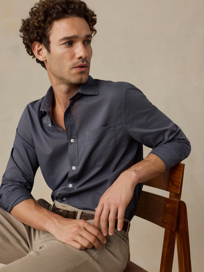 Long-Sleeve Weightless Cotton Shirt - Abyss Navy