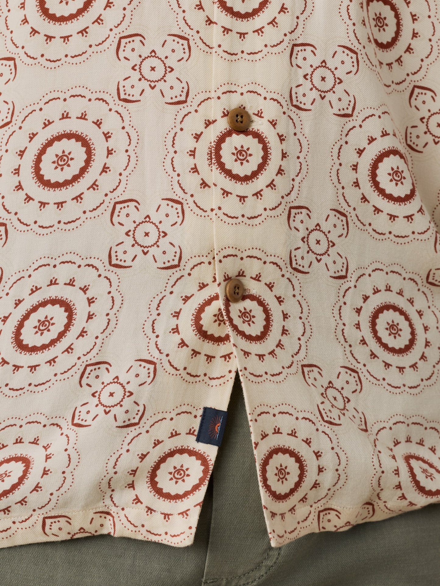 Short-Sleeve Bali Camp Shirt - Cream Sunburst Bloom
