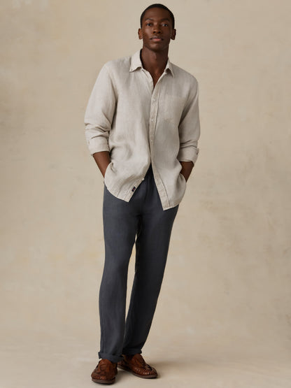 Sunwashed Linen Shirt - Castle Stone